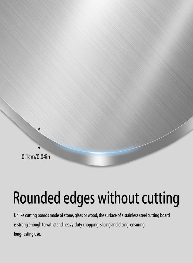 Vasukie 304 Stainless Steel Chopping Board for Kitchen | Non Slip| Rust Proof | Easy to use| Round Edge| Heavy Duty Chopping Board Vegetable, Meats Vegetable Chopper Board Safe Durable (32CM*21CM) - Image 3